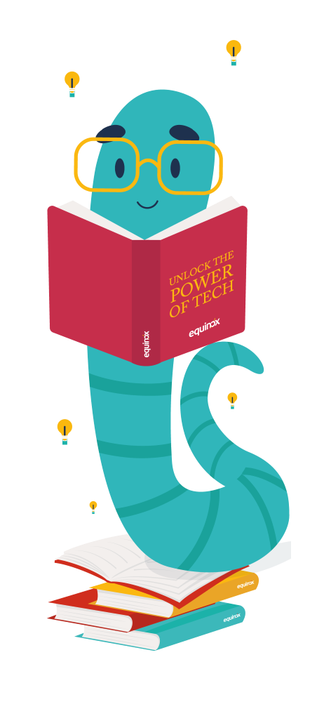 Equinox book worm reading power of IP tech