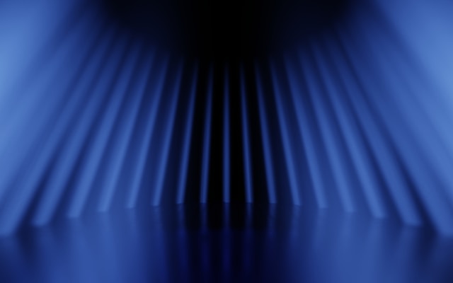 Artificial intelligence for patent search, image of blue curtain