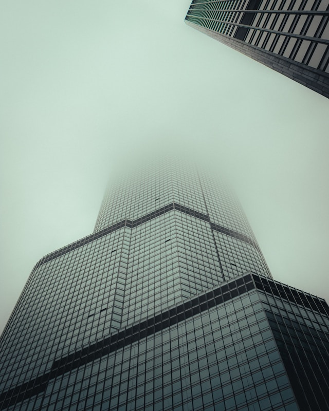 Intellectual property management tips, building, gloomy sky