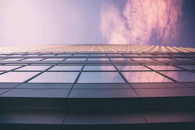 Protect brand online, building, sunset