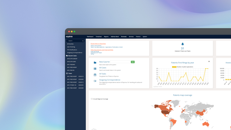 Equinox Corporate, IP management software by Questel