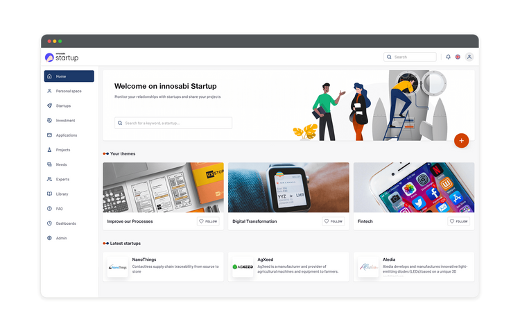 Open Innovation platform innosabi Startup overview