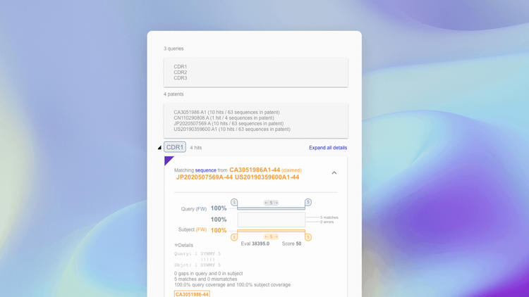 DNA sequence database Orbit BioSequence antibody sequences section