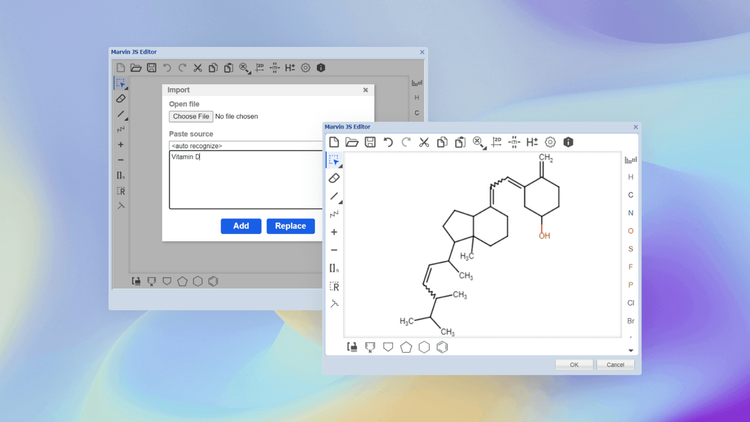 Molecule search database Orbit Chemistry feature