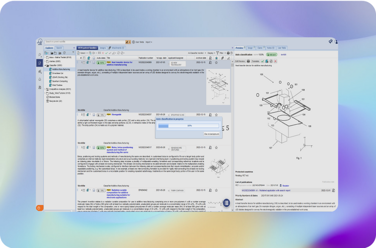 Continue working during patent classification