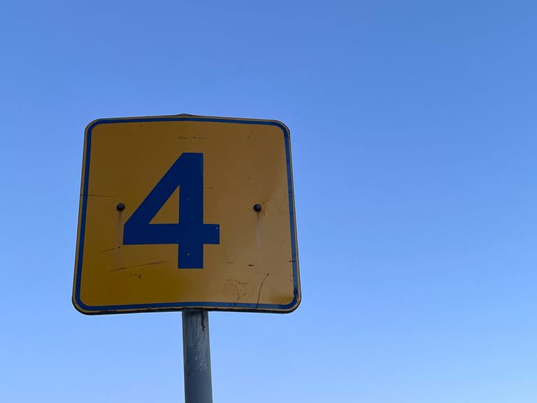 Trademark documents, image of number four on a sign