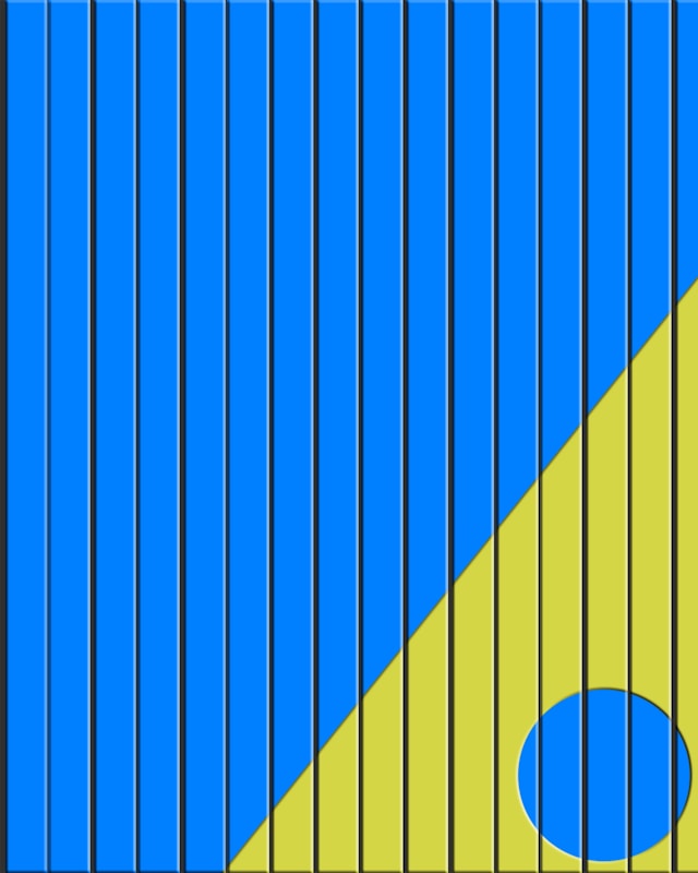 Searching for a trademark, trademark risk, image of blue and yellow fence