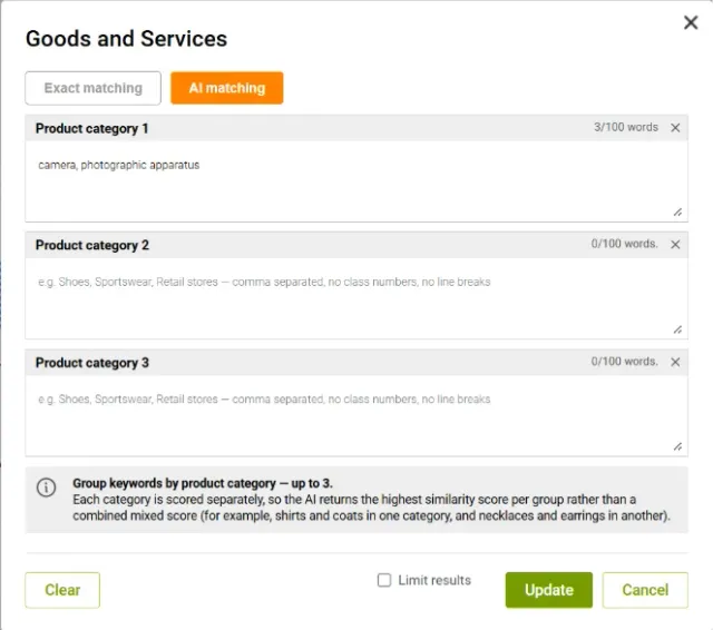 G&S AI Similarity: See How Close the Goods and Services Really Are