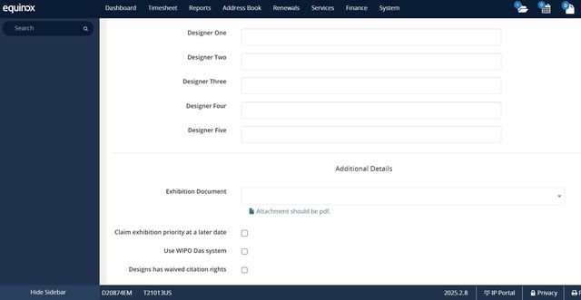 File EUIPO Design Applications Directly from Equinox