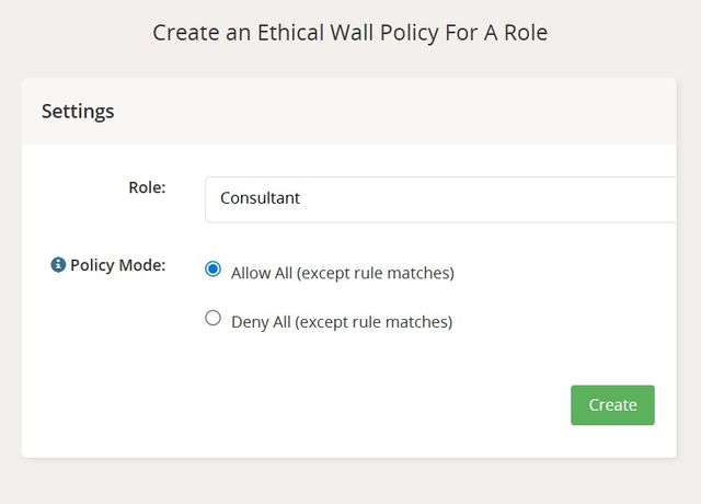 Whitelist or blacklist approaches in Ethical Walls management