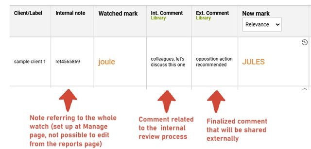 New custom columns layout and additional fields for TM watch: days to opposition, comments