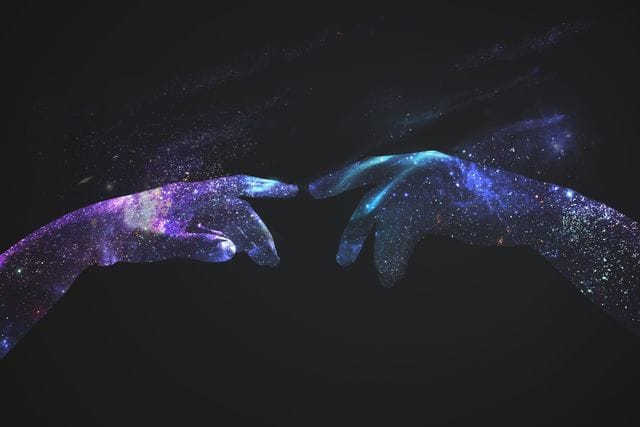 Online brand protection hands connecting graphic