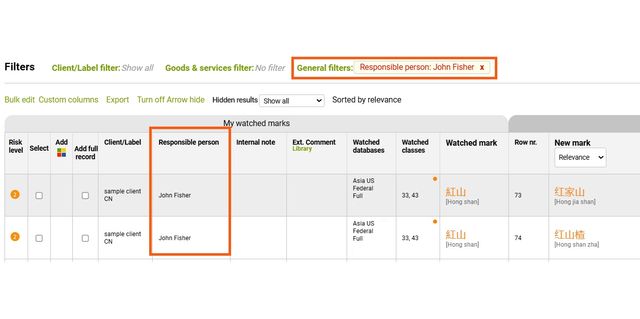 TM Watch improvement: Extended Client /label with customer details and Responsible person