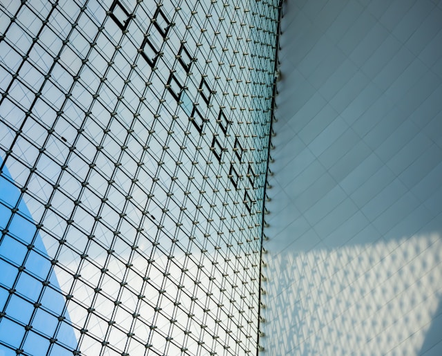 Trademark recordal process, modern glass building